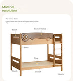 Beech solid wood with guardrails bunk bed.