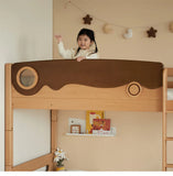 Beech solid wood with guardrails bunk bed.
