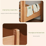 Beech solid wood with guardrails bunk bed.