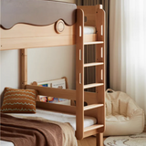 Beech solid wood with guardrails bunk bed.
