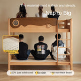 Beech solid wood with guardrails bunk bed.