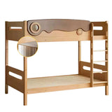 Beech solid wood with guardrails bunk bed.