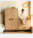 Oak Solid Wood Kids Wardrobe Free Combination