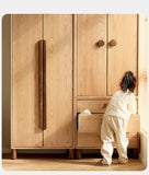 Oak Solid Wood Kids Wardrobe Free Combination
