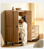 Oak Solid Wood Kids Wardrobe Free Combination