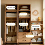 Oak Solid Wood Kids Wardrobe Free Combination