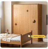Oak Solid Wood Kids Sliding Door Wardrobe.