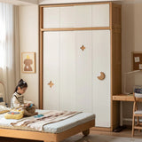 Oak Solid Wood Kids Sliding Door Wardrobe.