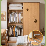 Oak Solid Wood Kids Sliding Door Wardrobe.