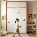 Oak Solid Wood Kids Sliding Door Wardrobe.