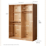 Oak Solid Wood Kids Sliding Door Wardrobe.