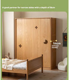 Oak Solid Wood Kids Sliding Door Wardrobe.
