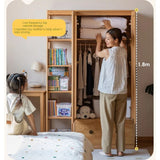 Oak Solid Wood Multi-functional Kids Wardrobe