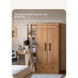 Oak Solid Wood Multi-functional Kids Wardrobe