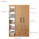 Oak Solid Wood Multi-functional Kids Wardrobe