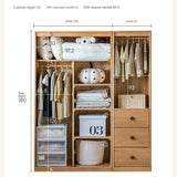 Oak Solid Wood Multi-functional Kids Wardrobe