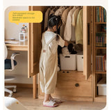 Oak Solid Wood Multi-functional Kids Wardrobe