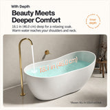 A stylish modern bathtub with a sleek design.