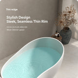 A modern bathtub showcased in a serene setting with natural decor elements.