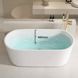 A modern bathtub in a stylish bathroom setting with a serene atmosphere.