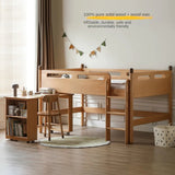 Beech solid wood Mid-high bed with slanting ladder<