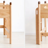 Beech solid wood Mid-high bed with slanting ladder<