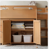 Beech solid wood Mid-high bed with slanting ladder<