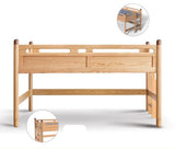 Beech solid wood Mid-high bed with slanting ladder<