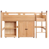 Beech solid wood Mid-high bed with slanting ladder<
