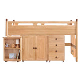 Beech solid wood Mid-high bed with slanting ladder<