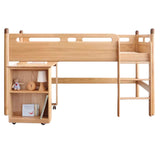 Beech solid wood Mid-high bed with slanting ladder<