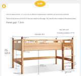 Beech solid wood Mid-high bed with slanting ladder<