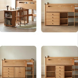 Beech solid wood Mid-high bed with slanting ladder<