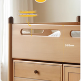 Beech solid wood Mid-high bed with slanting ladder<