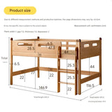 Beech solid wood Mid-high bed with slanting ladder<