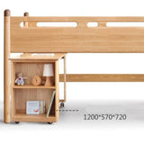 Beech solid wood Mid-high bed with slanting ladder<