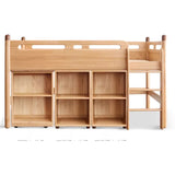 Beech solid wood Mid-high bed with slanting ladder<