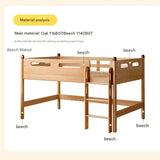 Beech solid wood Mid-high bed with slanting ladder<