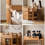 Beech solid wood Mid-high bed with slanting ladder<