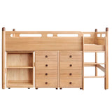 Beech solid wood Mid-high bed with slanting ladder<