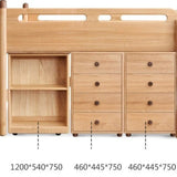 Beech solid wood Mid-high bed with slanting ladder<