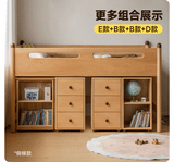 Beech solid wood Mid-high bed with slanting ladder<