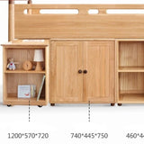 Beech solid wood Mid-high bed with slanting ladder<