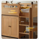 Beech solid wood Mid-high bed with slanting ladder<