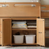 Beech solid wood Mid-high bed with slanting ladder<