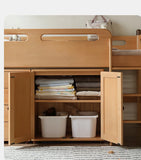 Beech solid wood Mid-high bed with slanting ladder<