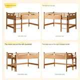 Beech solid wood Mid-high bed with slanting ladder<