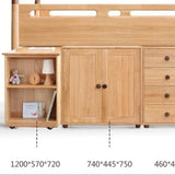 Beech solid wood Mid-high bed with slanting ladder<