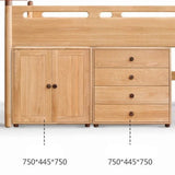 Beech solid wood Mid-high bed with slanting ladder<