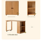 Beech solid wood Mid-high bed with slanting ladder<